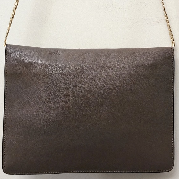 Celine Paris C Logo 1970s Grey Calfskin Leather Clutch Pouch Bag - Picture 4 of 8